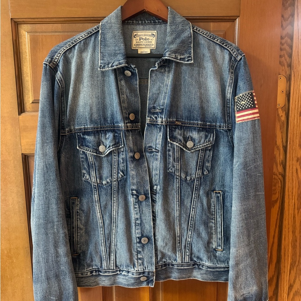 Polo Ralph Lauren Denim Jacket with American Flag Patch
